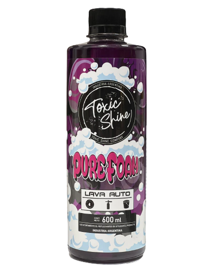 El Shampoo Pure Foam de Toxic Shine es un producto de detailing automotriz diseñado para ofrecer una limpieza profunda con espuma activa, pH neutro y alta lubricidad